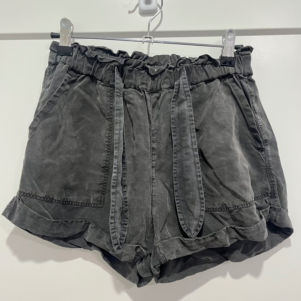 Aerie Paperbag Waist Shorts Faded Black High‎ Rise Drawstring XS